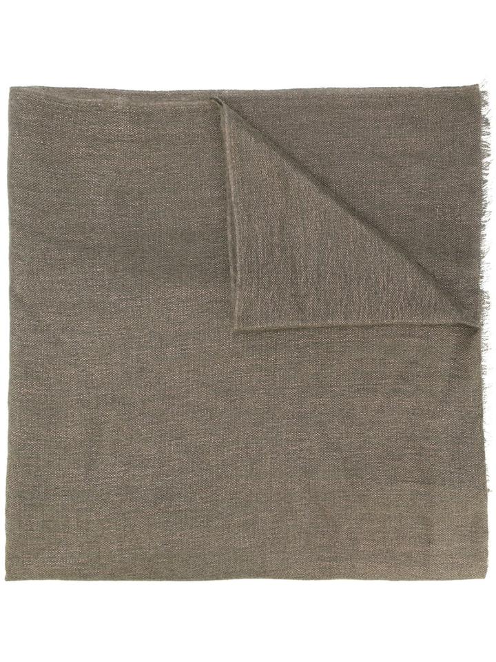 Brunello Cucinelli - Fringed Knitted Scarf - Women - Silk/polyamide/cashmere/alpaca - One Size, Green, Silk/polyamide/cashmere/alpaca