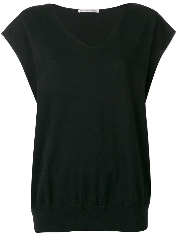 Stefano Mortari Cap Sleeve Top - Black