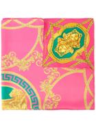 Versace Medusa Print Foulard - Pink & Purple