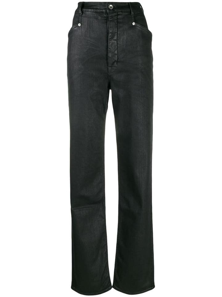 Rick Owens Drkshdw Waxed Fabric Jeans - Black