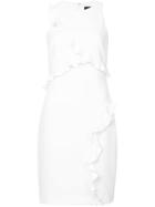 Nicole Miller Ruffle Trimming Dress - White