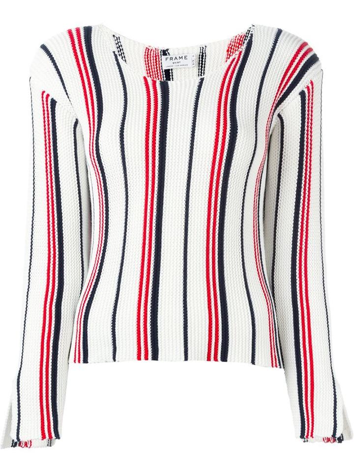 Frame Denim V-neck Striped Jumper