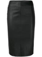 Drome Fitted Leather Skirt - Black