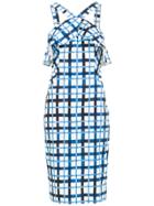 Tufi Duek Check Printed Dress - Blue