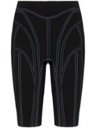 Mugler Contrast Stitch Cycling Shorts - Black