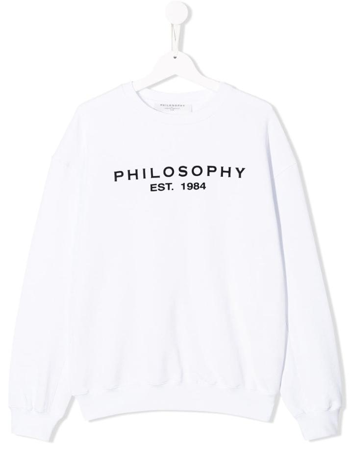 Philosophy Di Lorenzo Serafini Kids Teen Logo Print Sweatshirt - White