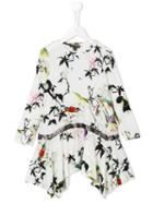 Roberto Cavalli Kids Belted Bird Print Dress, Girl's, Size: 8 Yrs, White
