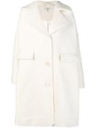 Ganni Single Breasted Midi Coat - White