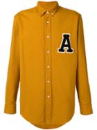 Ami Alexandre Mattiussi - 'a' Patch Shirt - Men - Cotton - 38, Yellow/orange, Cotton