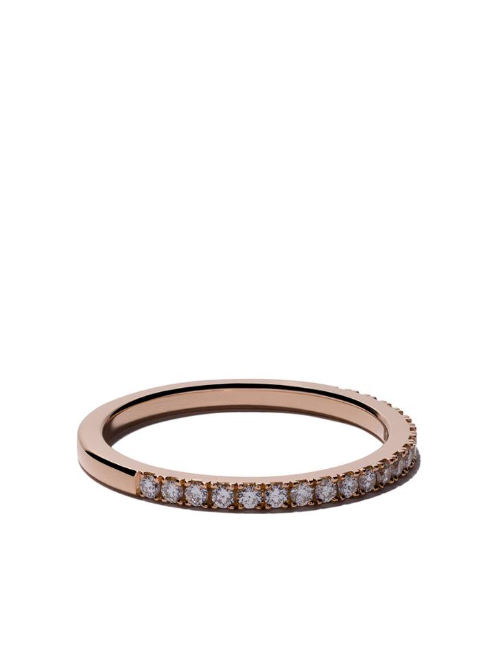 De Beers 18kt Rose Gold Db Classic Half Pavé Diamond Band -