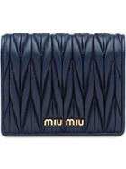 Miu Miu Matelassé Leather Wallet - Blue