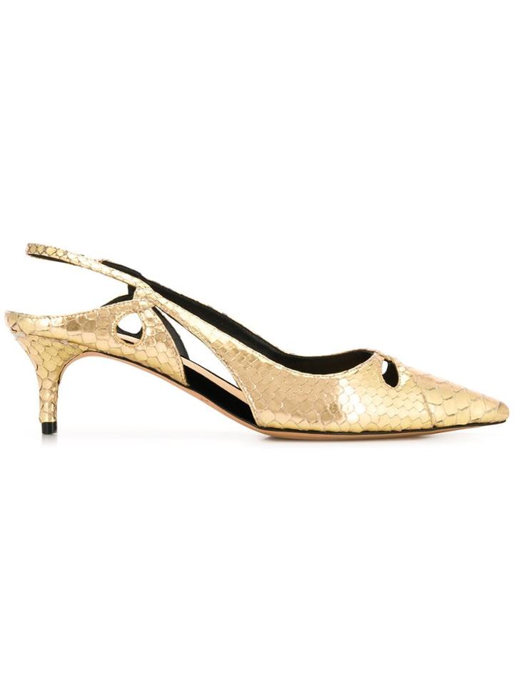 Alexandre Birman Snakeskin Effect Pumps - Gold