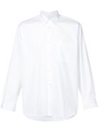 Comme Des Garçons Shirt Curved Hem Pocket Shirt - White