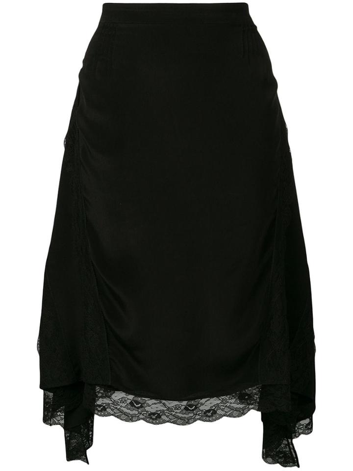 Iro Lace Trim Midi Skirt - Black