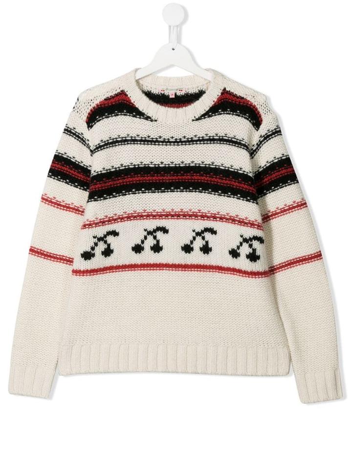 Bonpoint Cherry Patterned Sweater - White