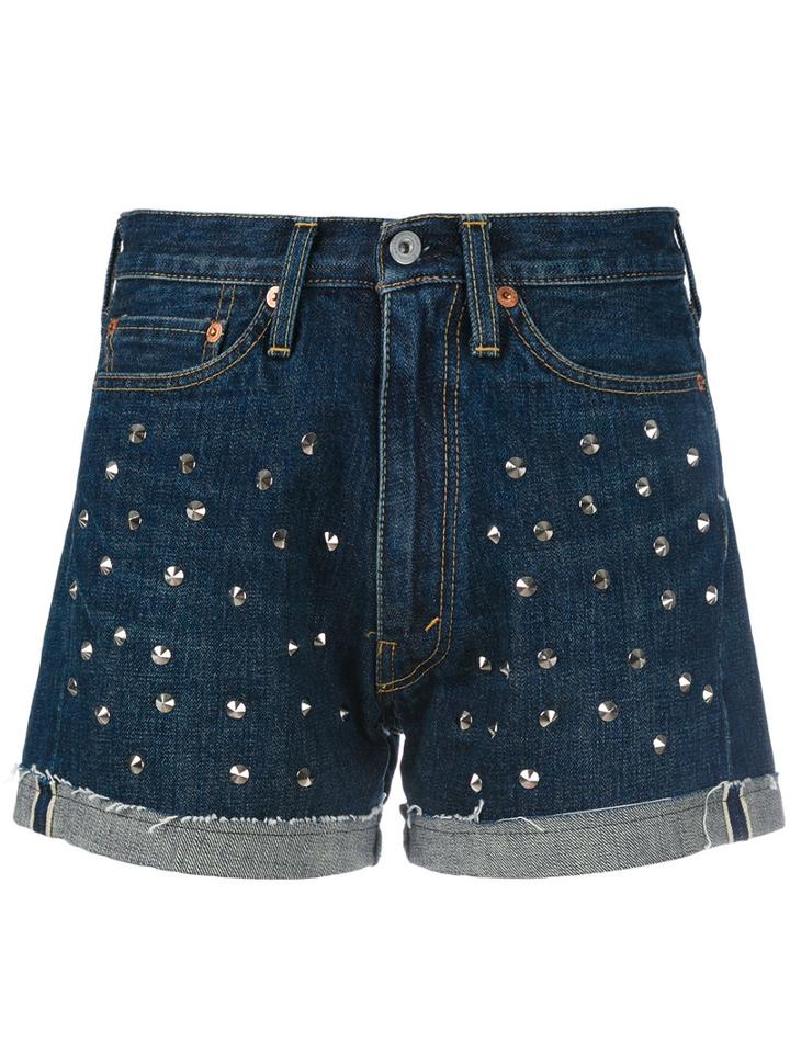Junya Watanabe Comme Des Garçons Studded Denim Shorts, Women's, Size: Small, Blue, Cotton