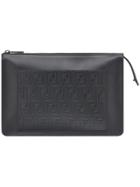 Fendi Embossed Ff Shoulder Bag - Black