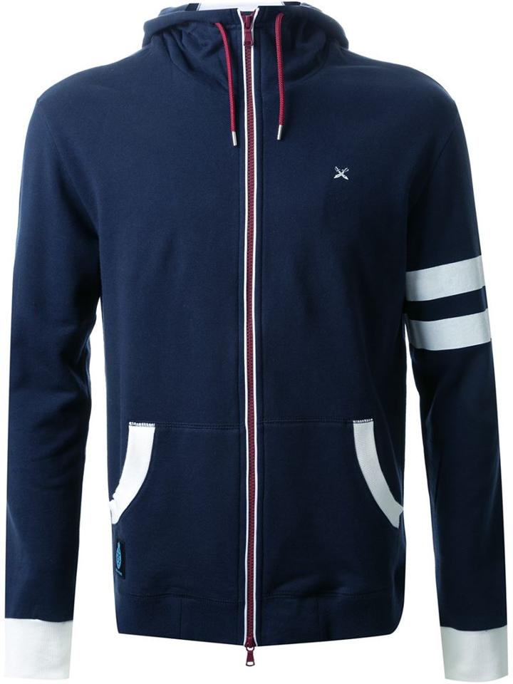 Guild Prime Contrast Trim Back Logo Zip Up Hoodie