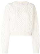 3.1 Phillip Lim Cropped Cable-knit Sweater - White
