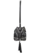 Saint Laurent Small Y Studs Bucket Bag, Women's, Black, Leather