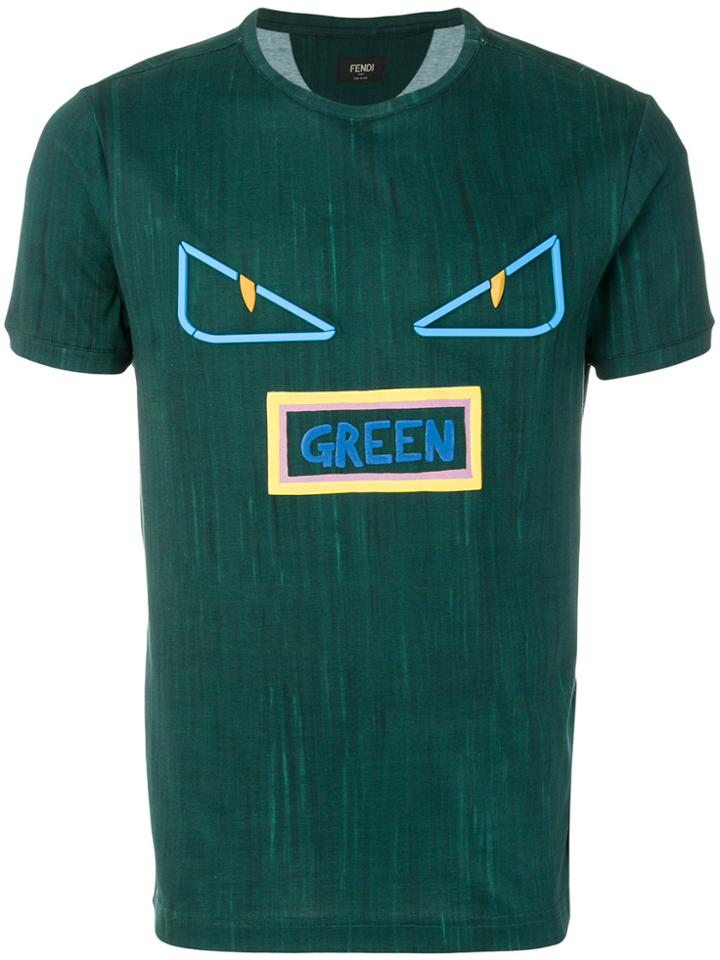 Fendi Appliqué T-shirt - Green
