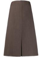 Jil Sander Front Slit Skirt - Brown