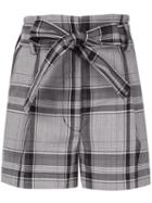 3.1 Phillip Lim Plaid High-waisted Shorts - Grey
