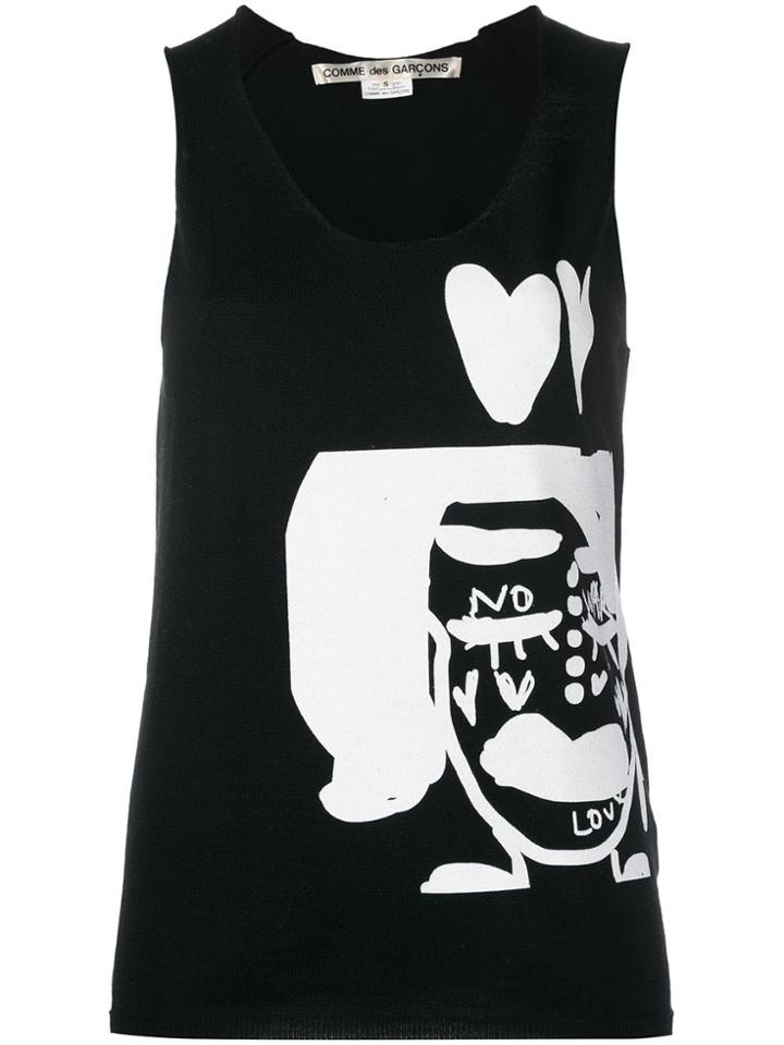 Comme Des Garçons Printed Tank Top - Black