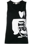 Comme Des Garçons Printed Tank Top - Black