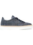 Hogan Denim Logo Low Top Sneakers - Blue