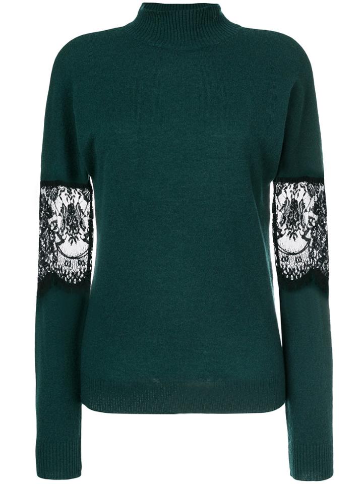 Each X Other Lace Turtle Neck Sweater - Green