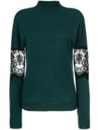 Each X Other Lace Turtle Neck Sweater - Green