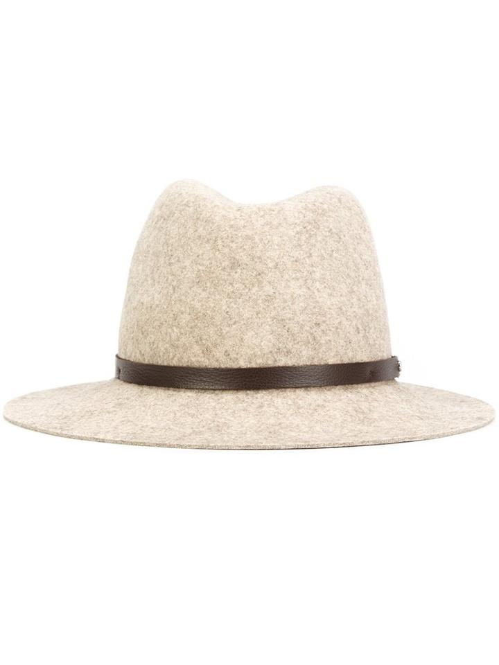 Rag & Bone Wide Brim Hat, Women's, Brown, Wool