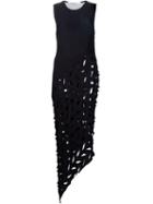 Alessandra Marchi Perforated Asymmetric Hem Dress