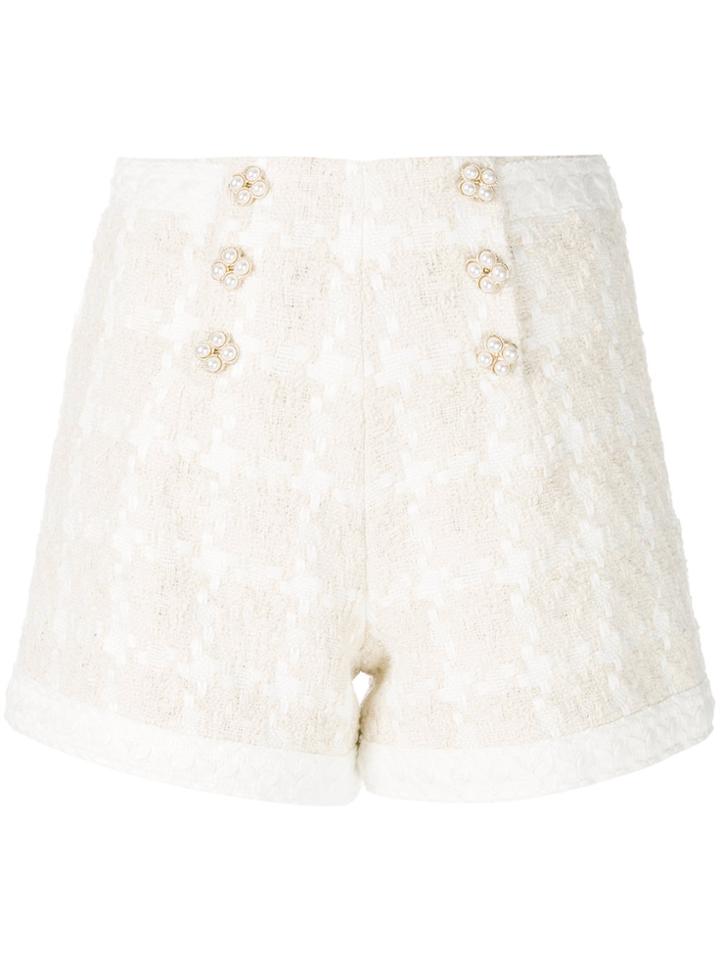 Edward Achour Paris Tweed Shorts - Nude & Neutrals