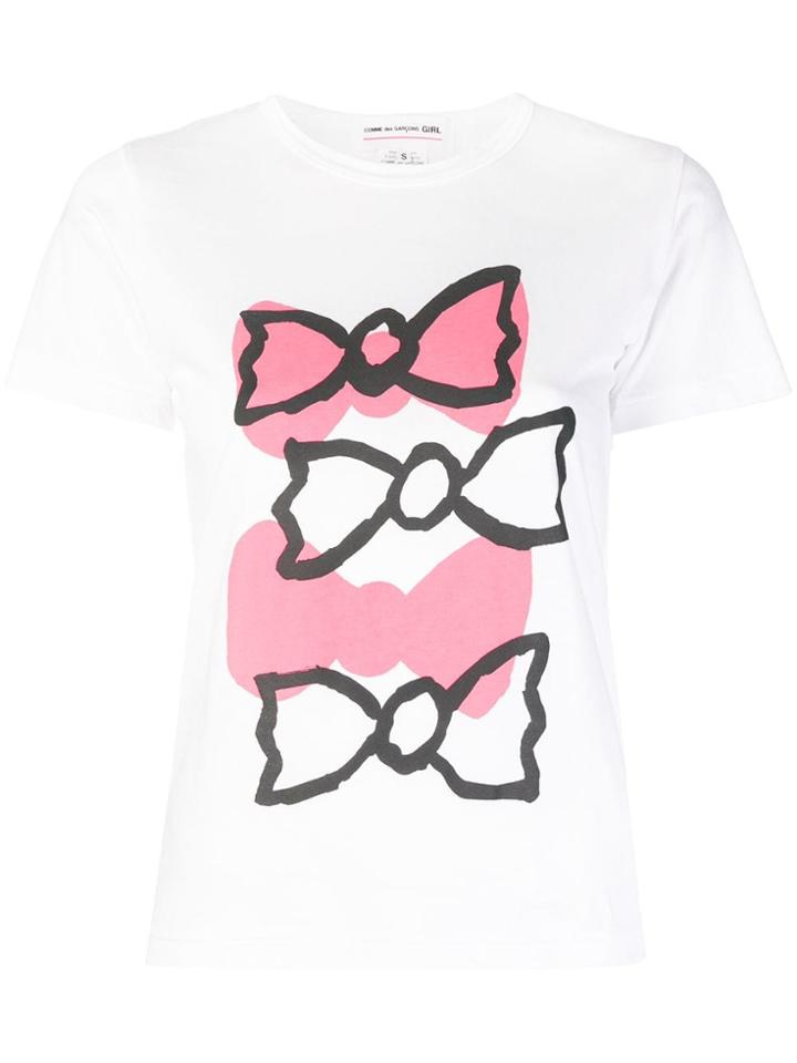 Comme Des Garçons Girl Bow Printed T-shirt - White