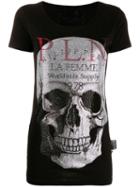 Philipp Plein Crystal Studded Skull T-shirt - Black