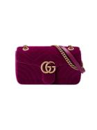 Gucci Gg Marmont Velvet Shoulder Bag - Pink & Purple