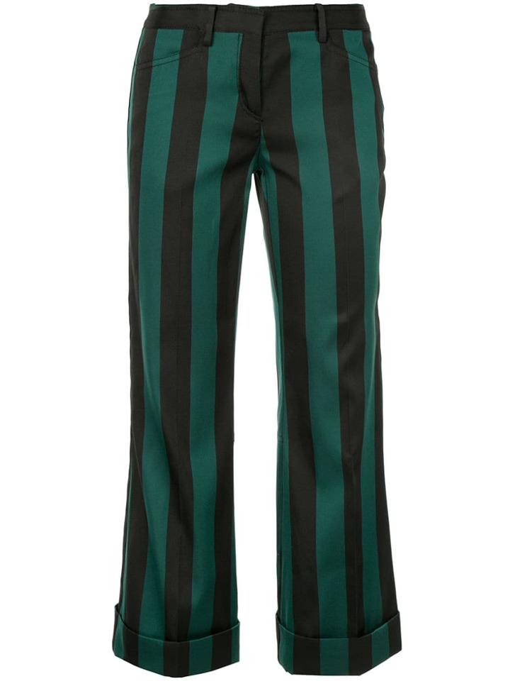 Nº21 Flare Cuffed Crop Trousers - Green