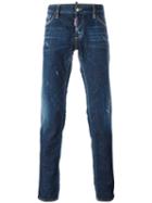 Dsquared2 Slim Stitch Distressed Jeans, Men's, Size: 50, Blue, Cotton/spandex/elastane