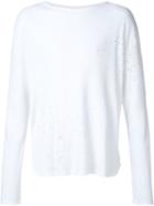 Amiri Distressed Longsleeved T-shirt, Men's, Size: Xl, White, Cotton