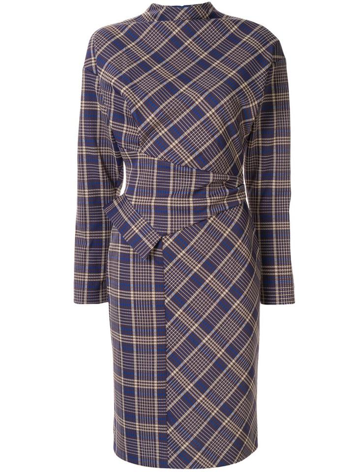 Portspure Checked Midi Dress - Blue