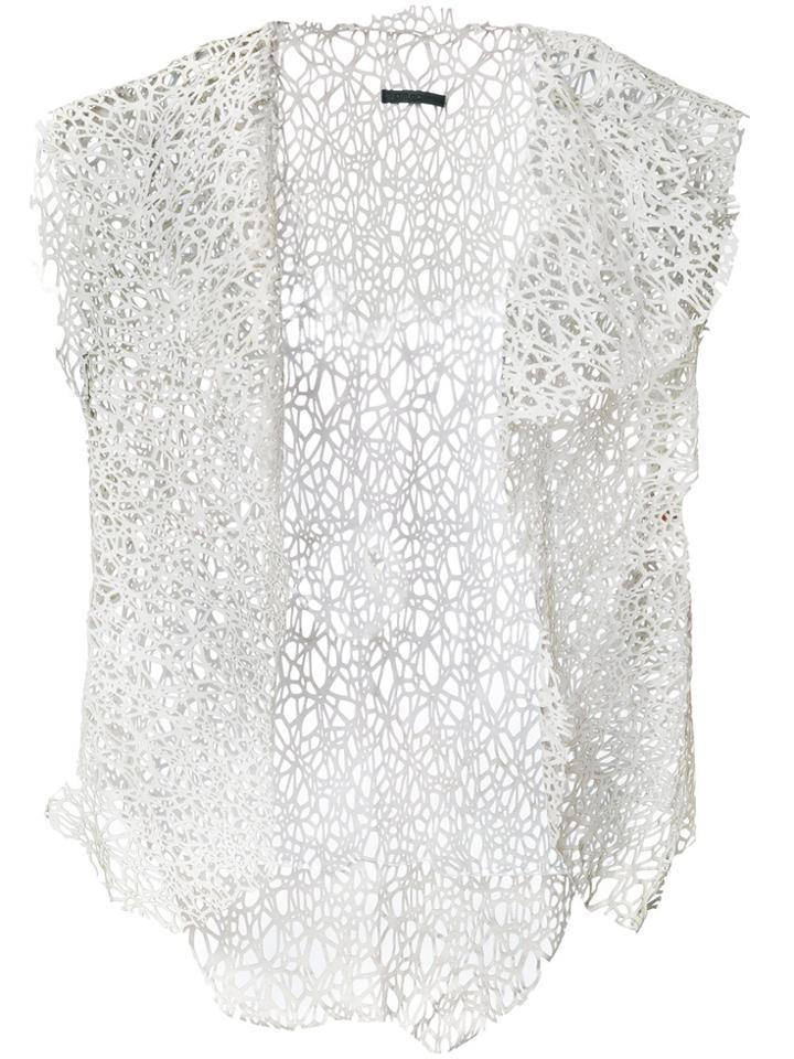 Cutuli Cult Lattice Oversize Waistcoat - White