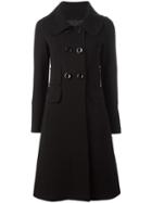 Herno Double Breasted Coat, Women's, Size: 38, Black, Virgin Wool/polyamide/spandex/elastane/acetate