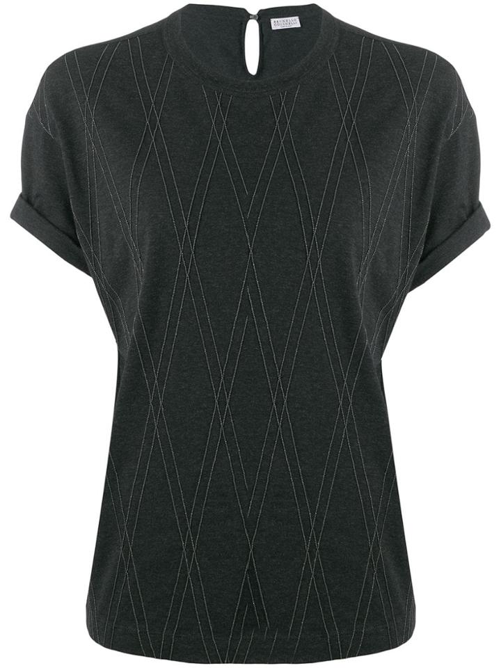 Brunello Cucinelli Embellished T-shirt - Grey