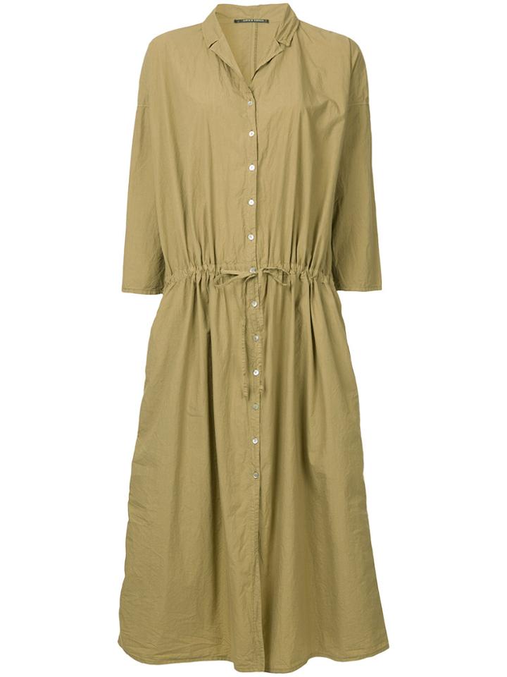 Album Di Famiglia Drop Waist Shirt Dress - Brown