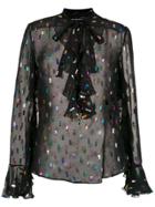 Reinaldo Lourenço Sheer Embroidered Shirt - Black