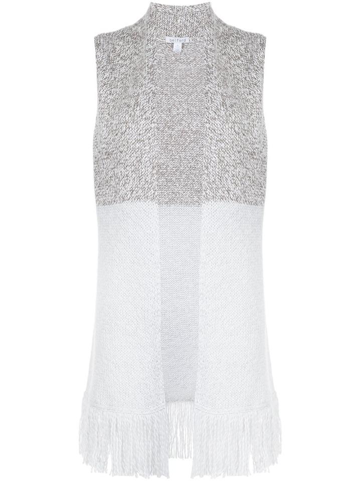 Belford Fringed Sleeveless Cardi-coat, Women's, Size: Xl, Nude/neutrals, Cotton/acrylic