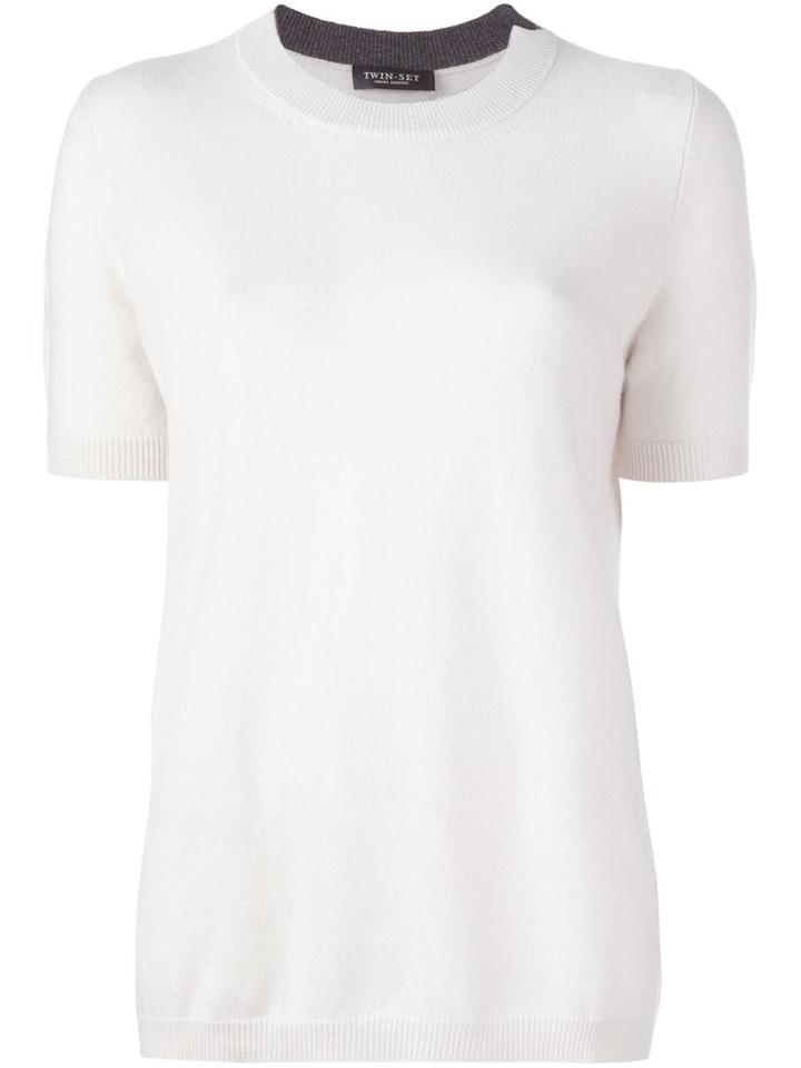 Twin-set Knitted T-shirt, Women's, Size: Small, Nude/neutrals, Polyester/cashmere