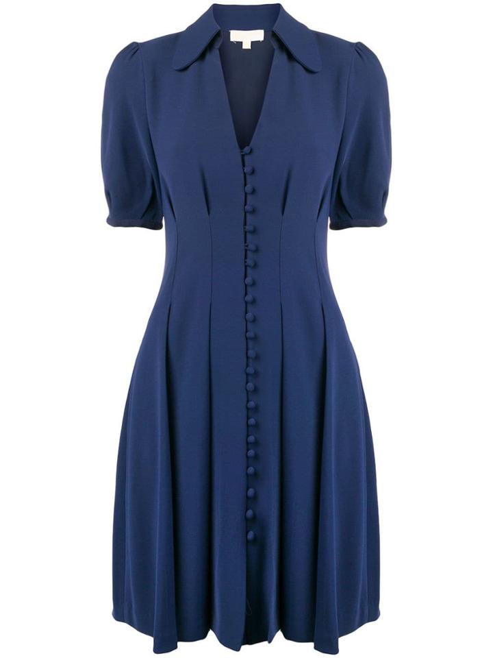 Michael Michael Kors V-neck Button Dress - Blue